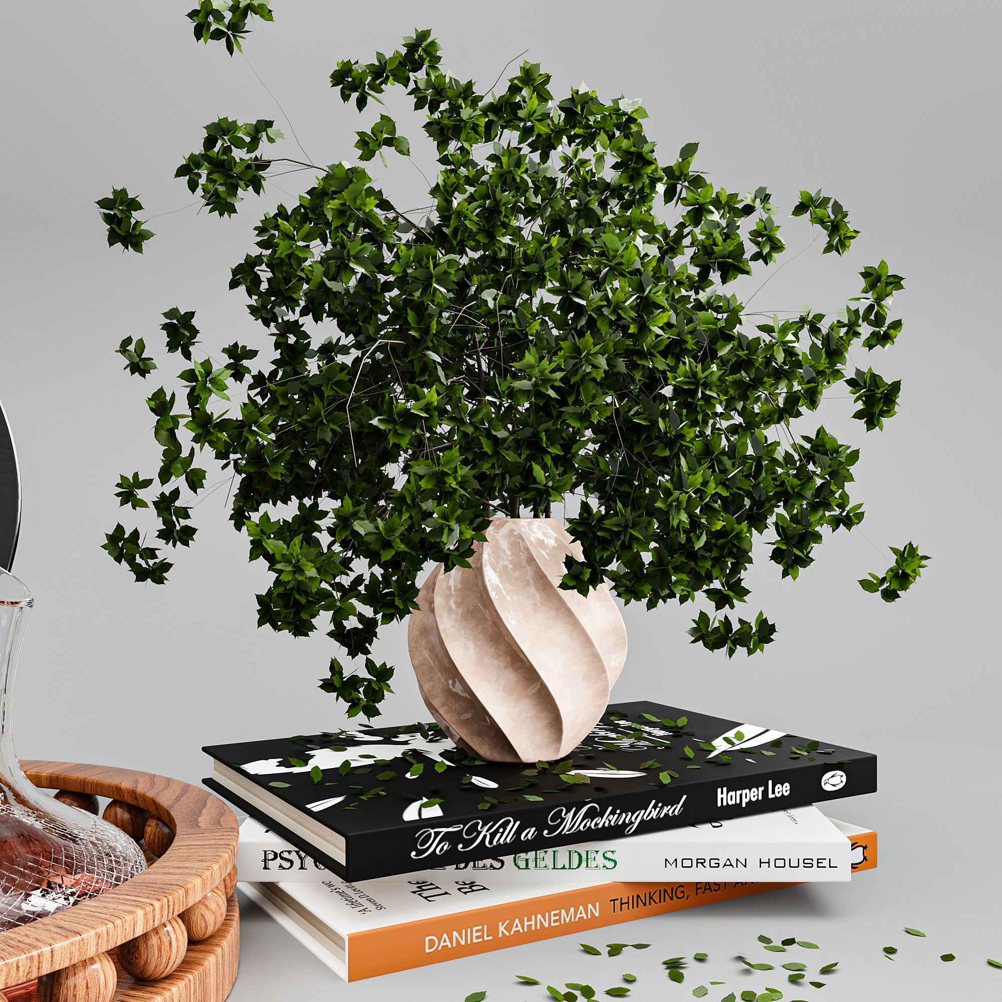 sparrow decorative set  3D model_2