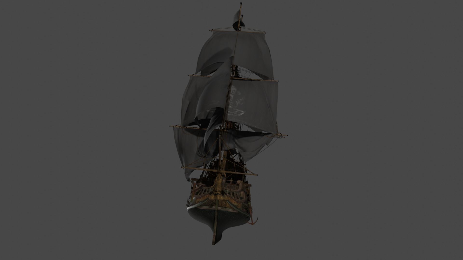 Pirate Ship Low-poly 3D model_2