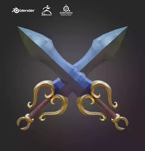 Stylized sword Game Ready 
