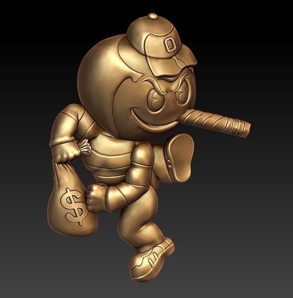 Brutus Buckeye pendant 3D print model_3