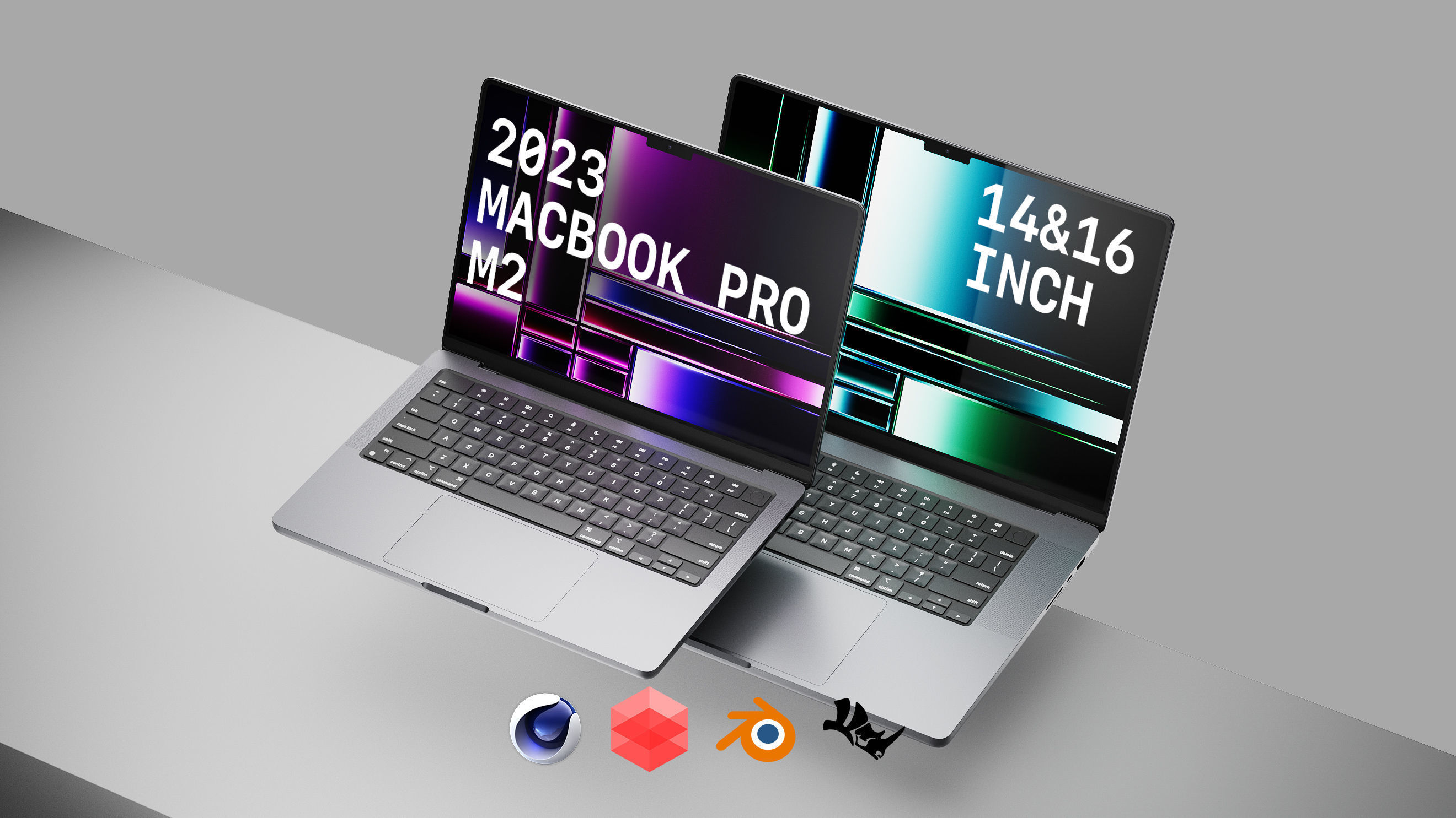 Apple 2023 M2 MacBook Pro - 14 and 16 Inch - 2023 - HQ 3D Model 3D model_0