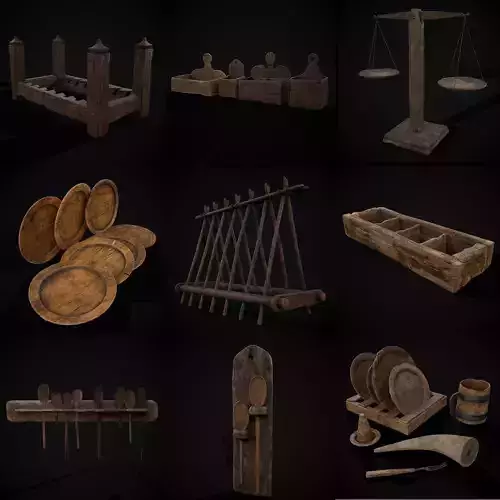 Medieval Prop Mix Forty One 3D Model Collection