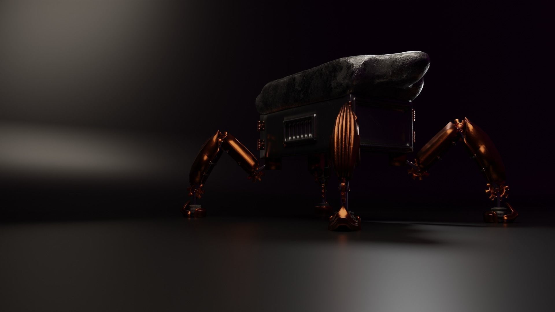 Robot forge Hight and low poly Low-poly 3D model_7