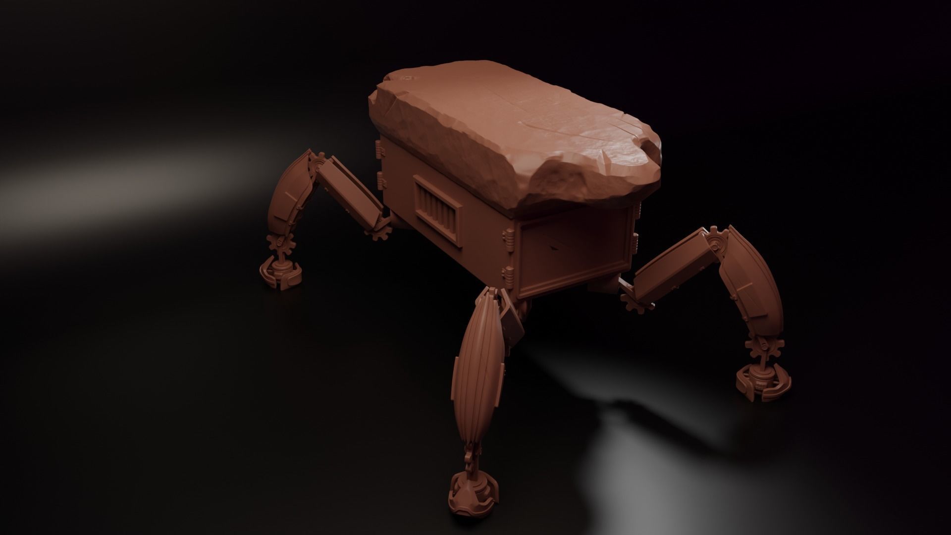Robot forge Hight and low poly Low-poly 3D model_5