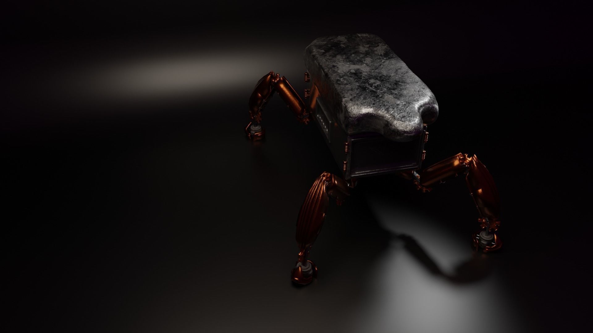 Robot forge Hight and low poly Low-poly 3D model_4