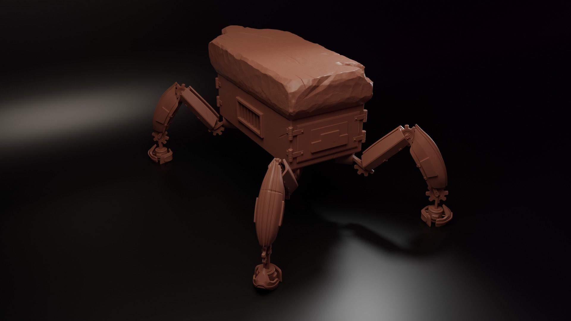 Robot forge Hight and low poly Low-poly 3D model_3