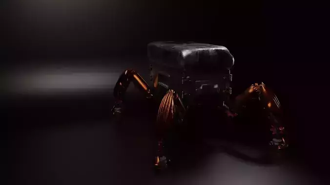 Robot forge Hight and low poly Low-poly 3D model