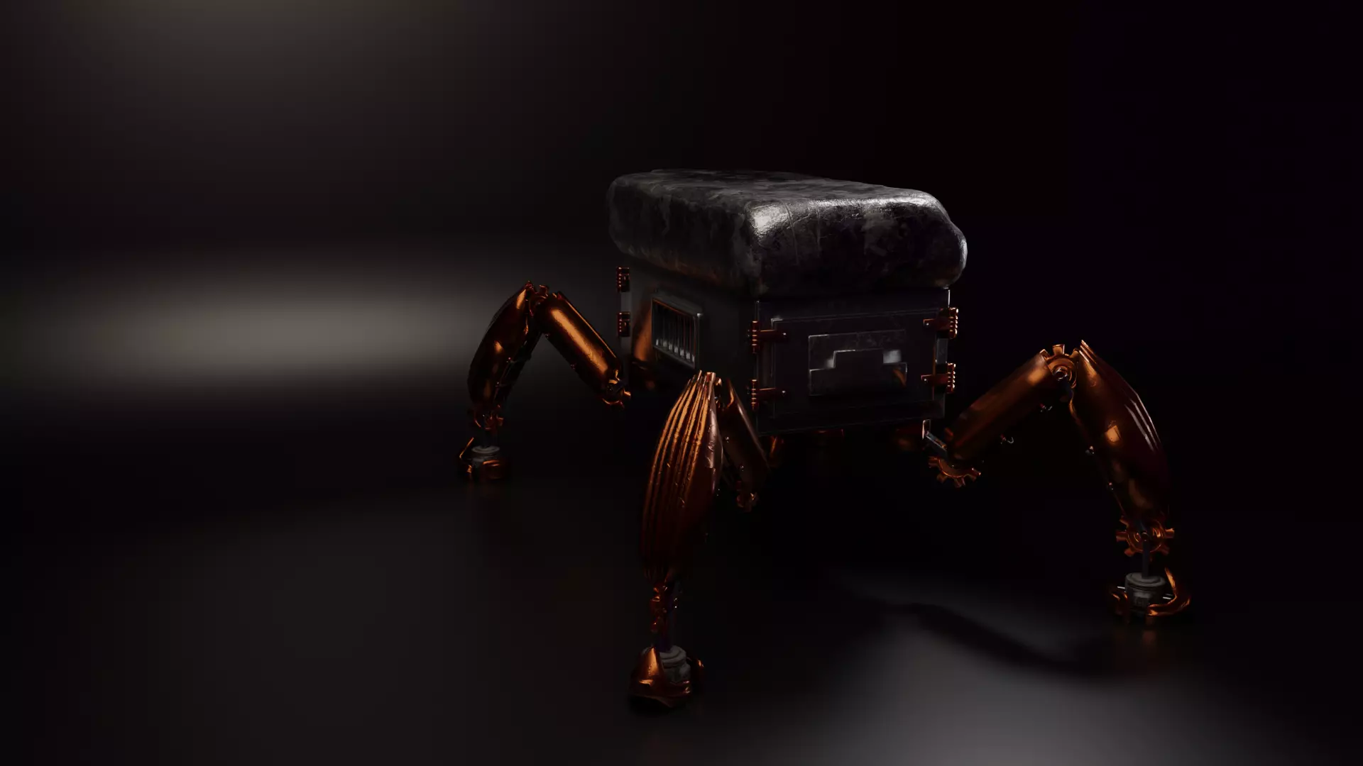 Robot forge Hight and low poly Low-poly 3D model_0