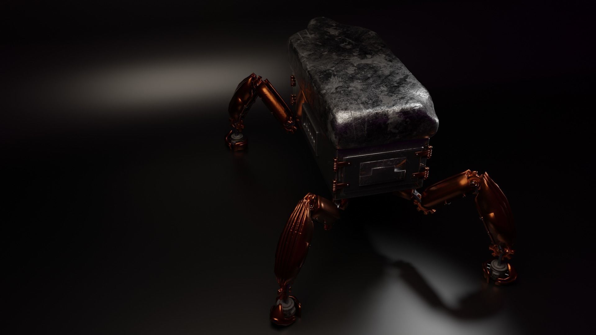 Robot forge Hight and low poly Low-poly 3D model_2