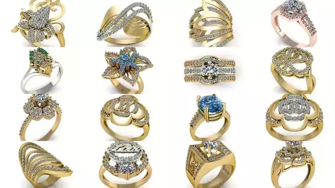 567 Women Wedding Engagement Ring 3dm stl 3D Model Collection