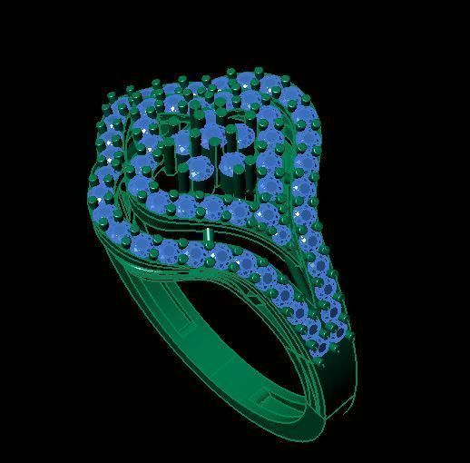 daimond ring 3D print model_12