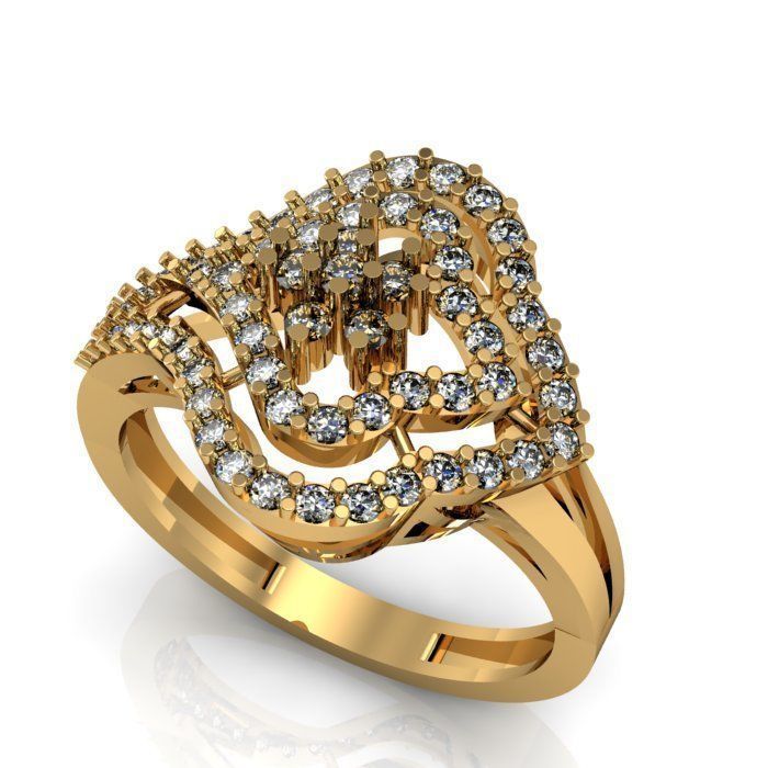 daimond ring 3D print model_8