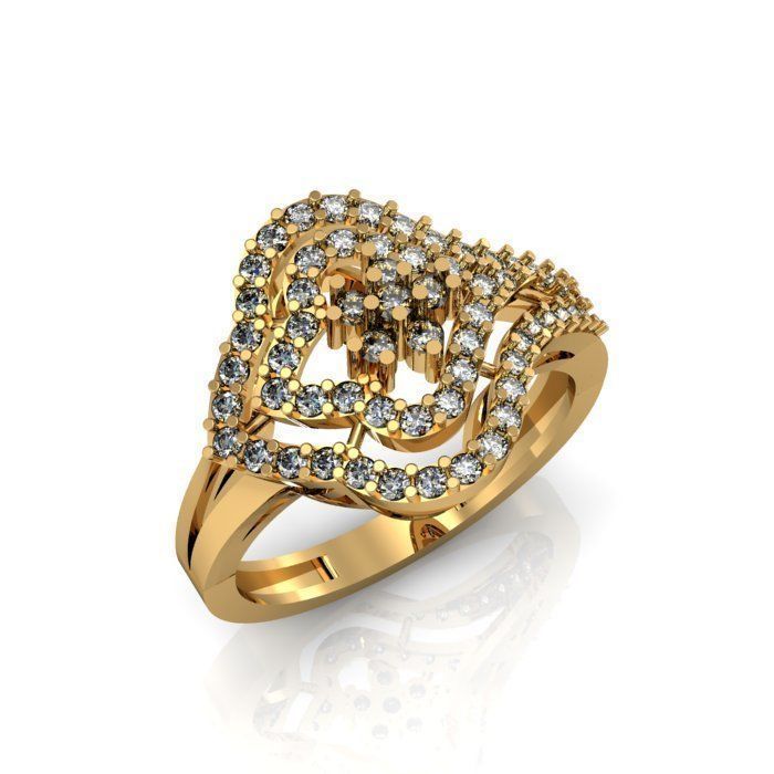 daimond ring 3D print model_4