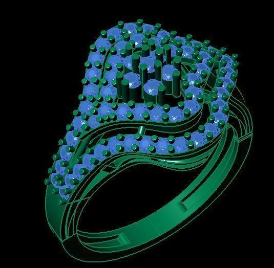 daimond ring 3D print model_10