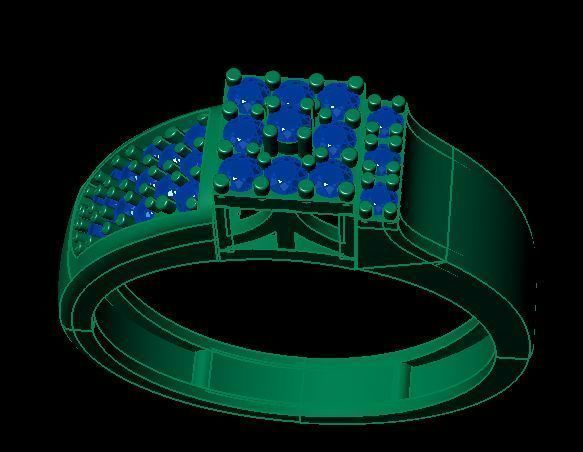 daimond ring 3D print model_10