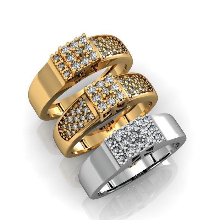 daimond ring 3D print model_4