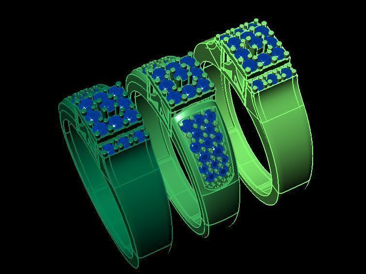 daimond ring 3D print model_6