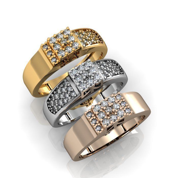 daimond ring 3D print model_3