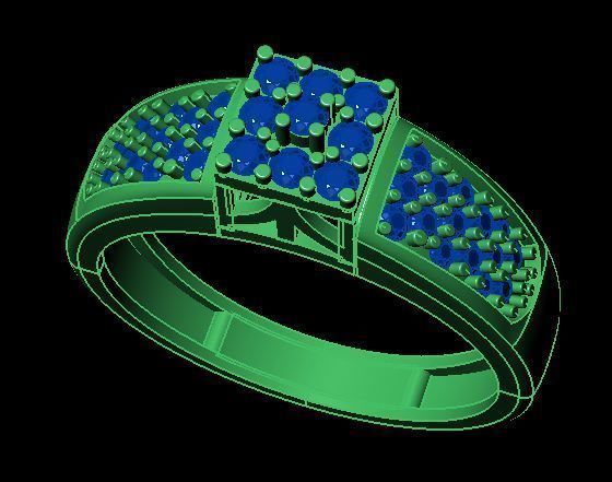 daimond ring 3D print model_9