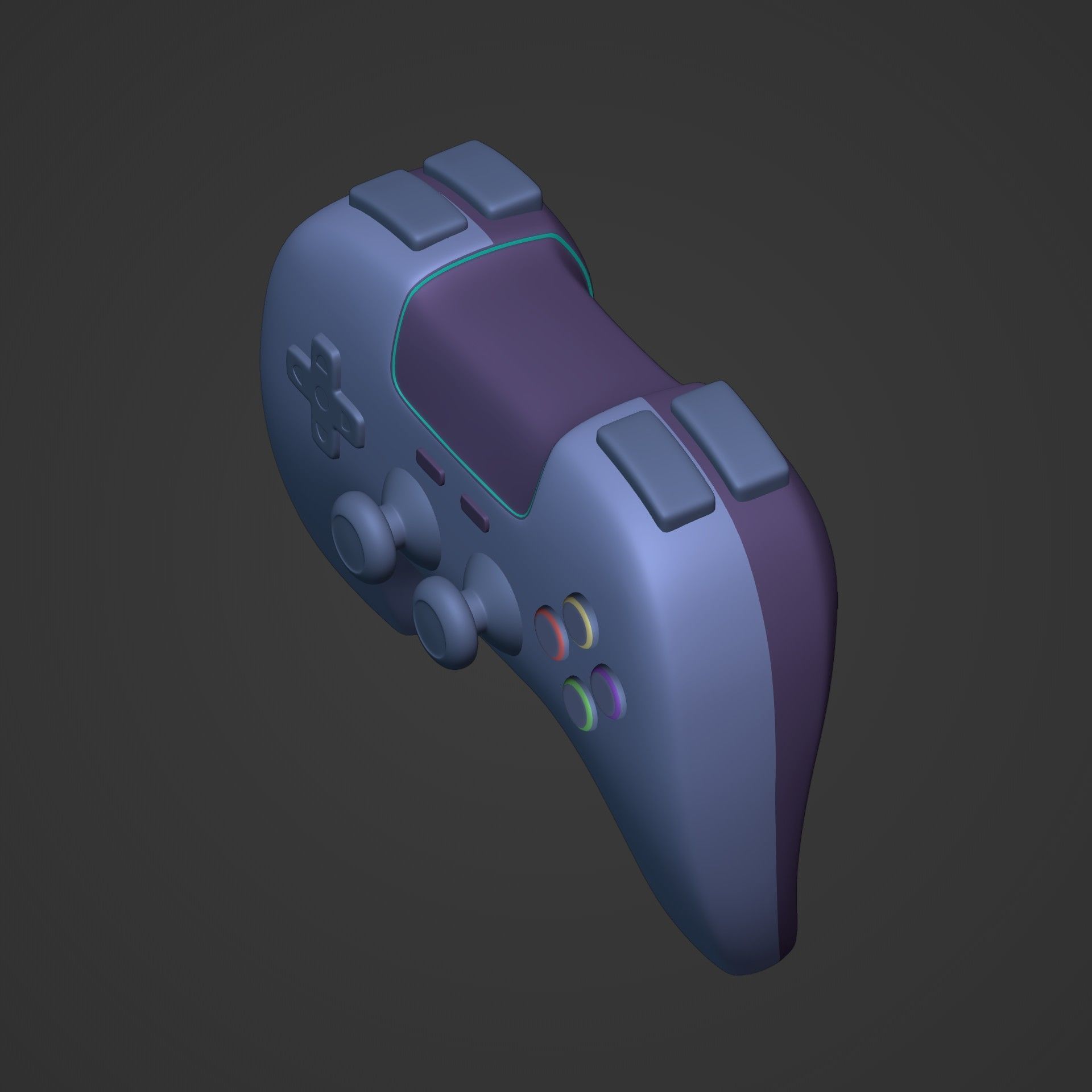Game Controller  Low-poly 3D model_8