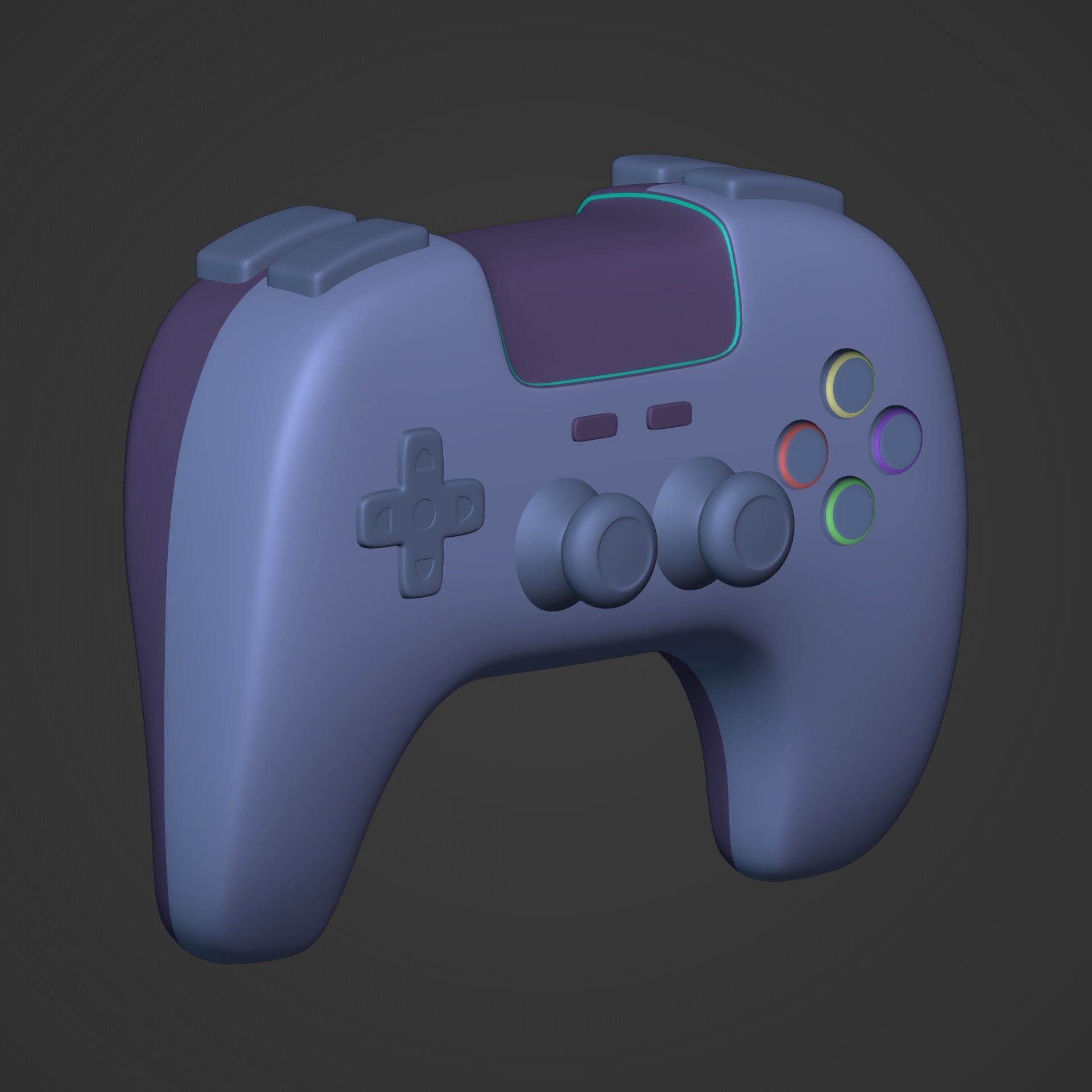 Game Controller  Low-poly 3D model_7