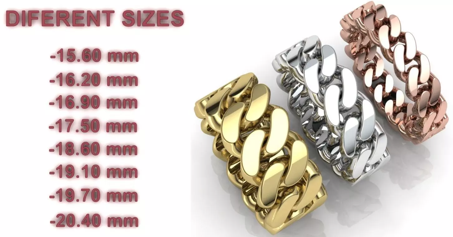 Cuban Link Chain Colection - DIFERENT SIZES 3D Model Collection_0