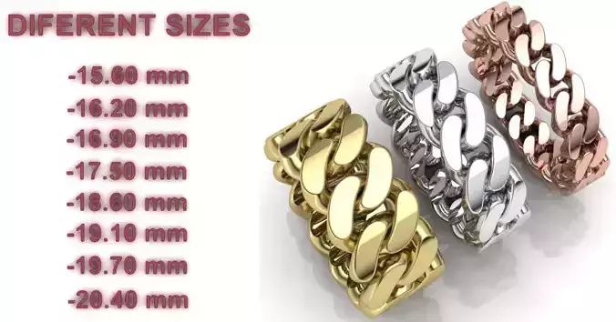 Cuban Link Chain Colection - DIFERENT SIZES 3D Model Collection