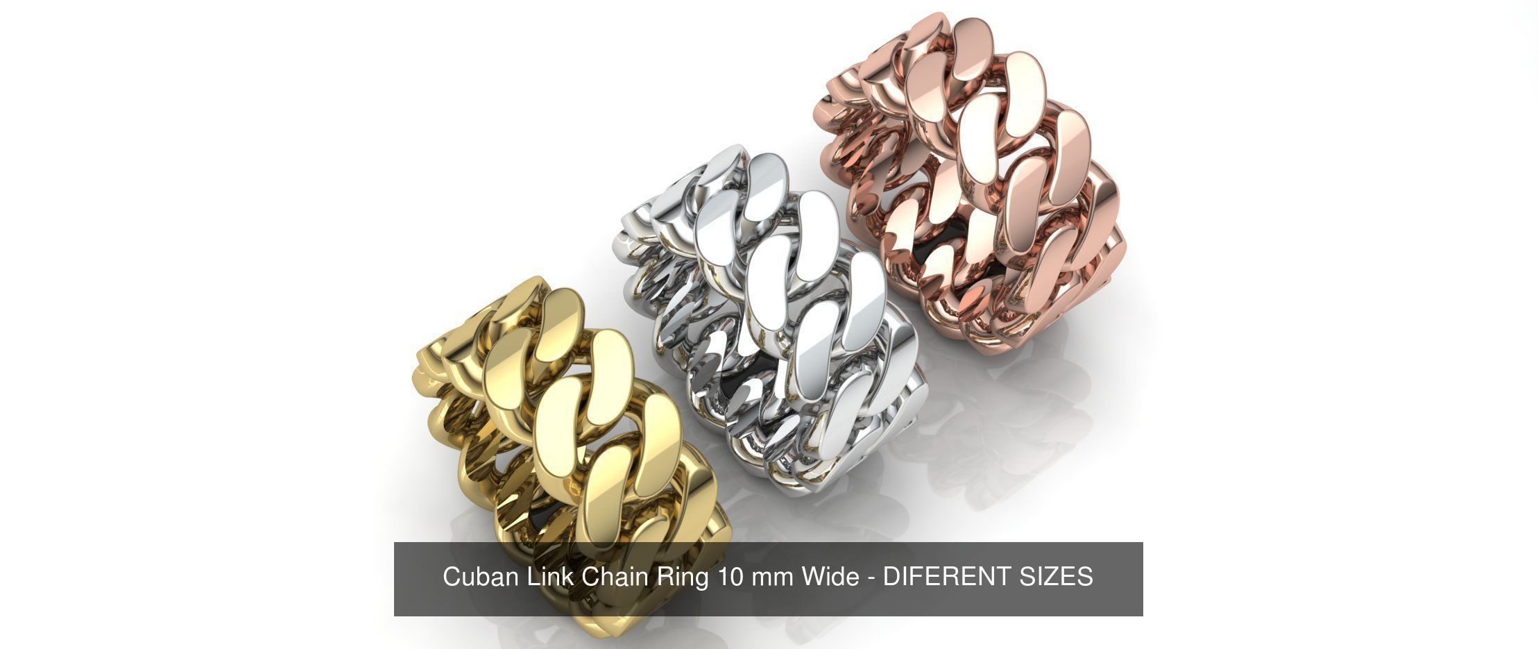 Cuban Link Chain Colection - DIFERENT SIZES 3D Model Collection_5