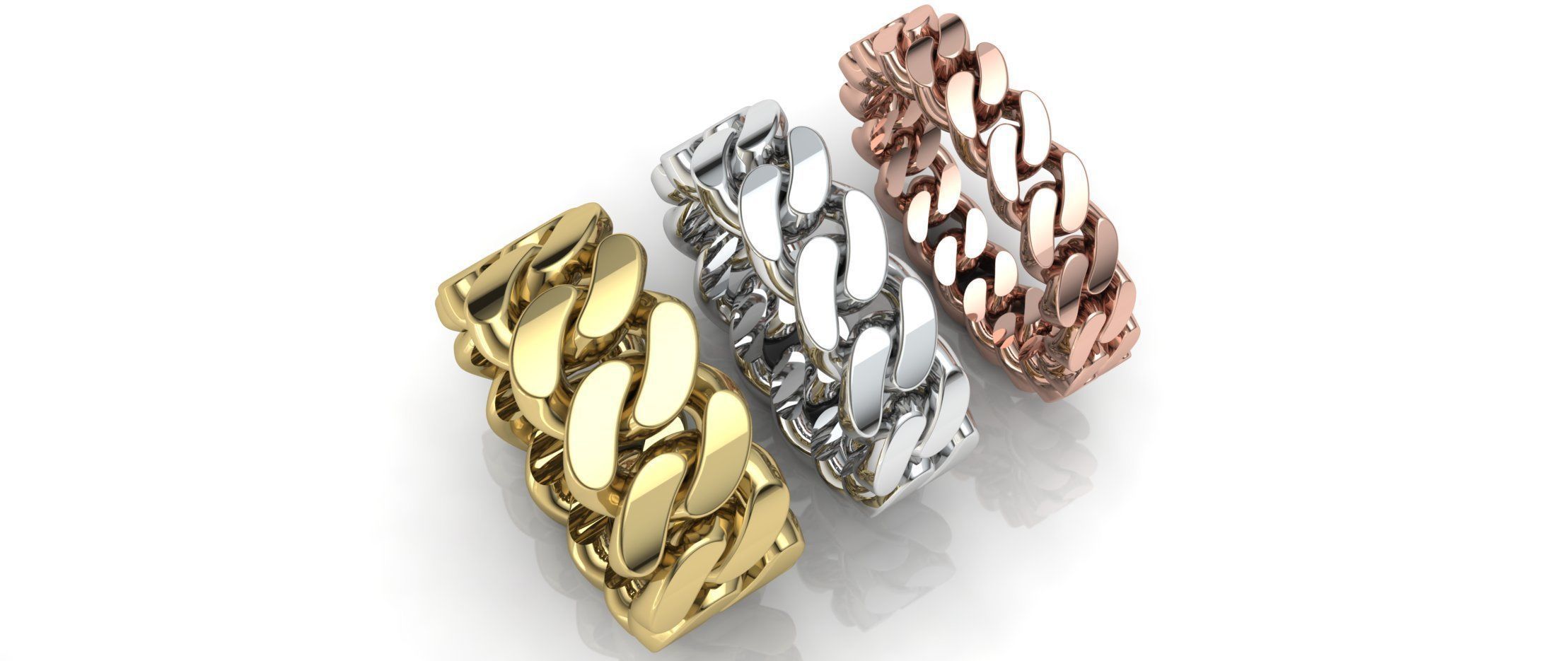 Cuban Link Chain Colection - DIFERENT SIZES 3D Model Collection_2