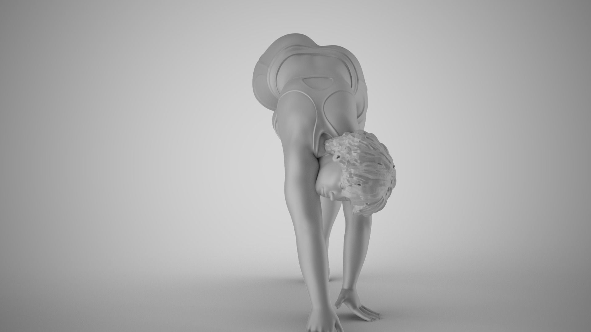 Somersault Girl 3D print model_1