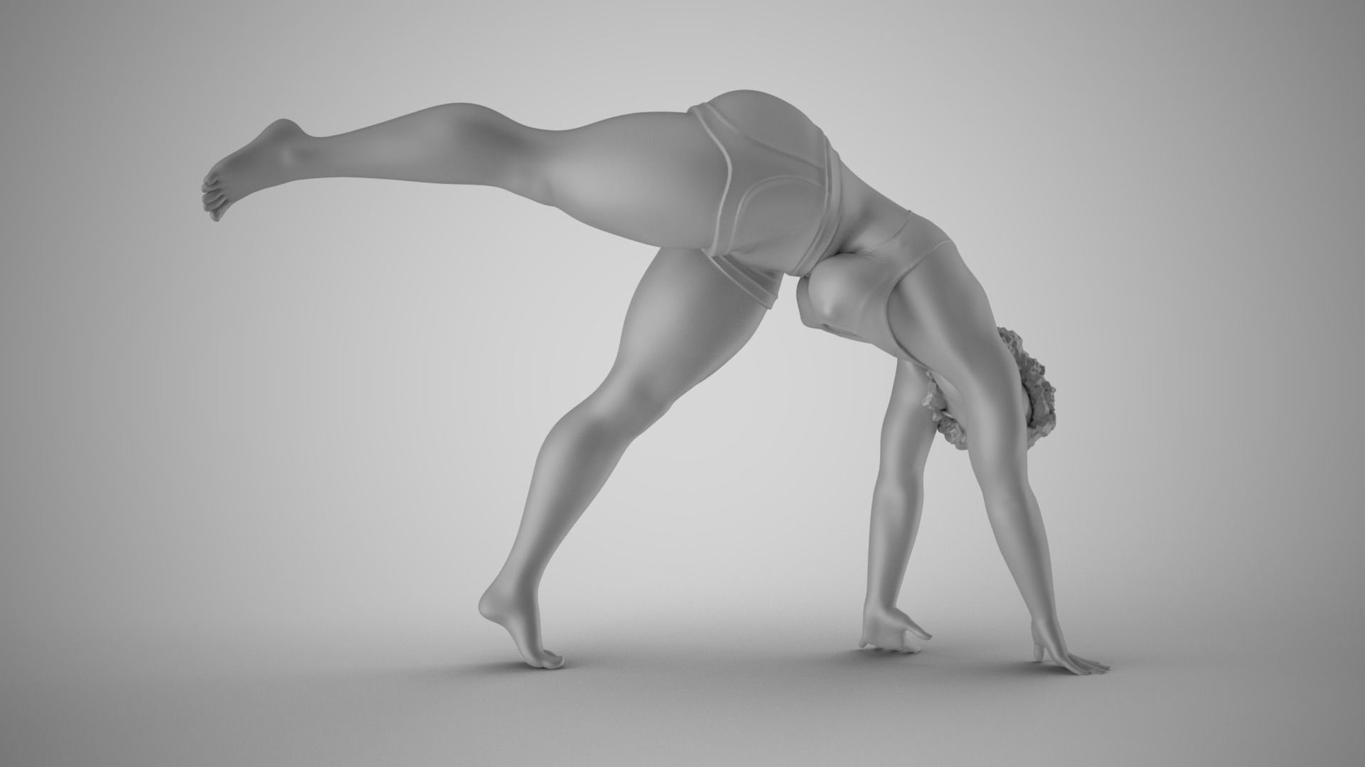 Somersault Girl 3D print model_3