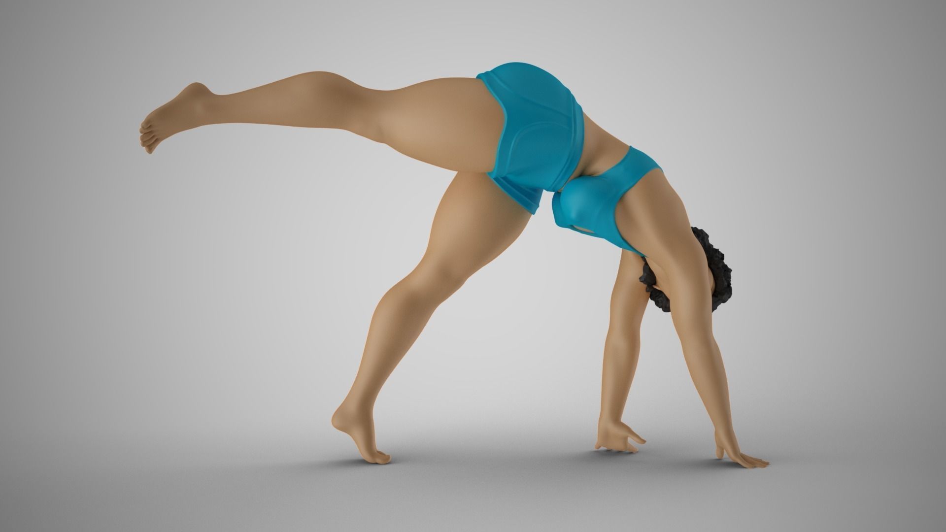 Somersault Girl 3D print model_4