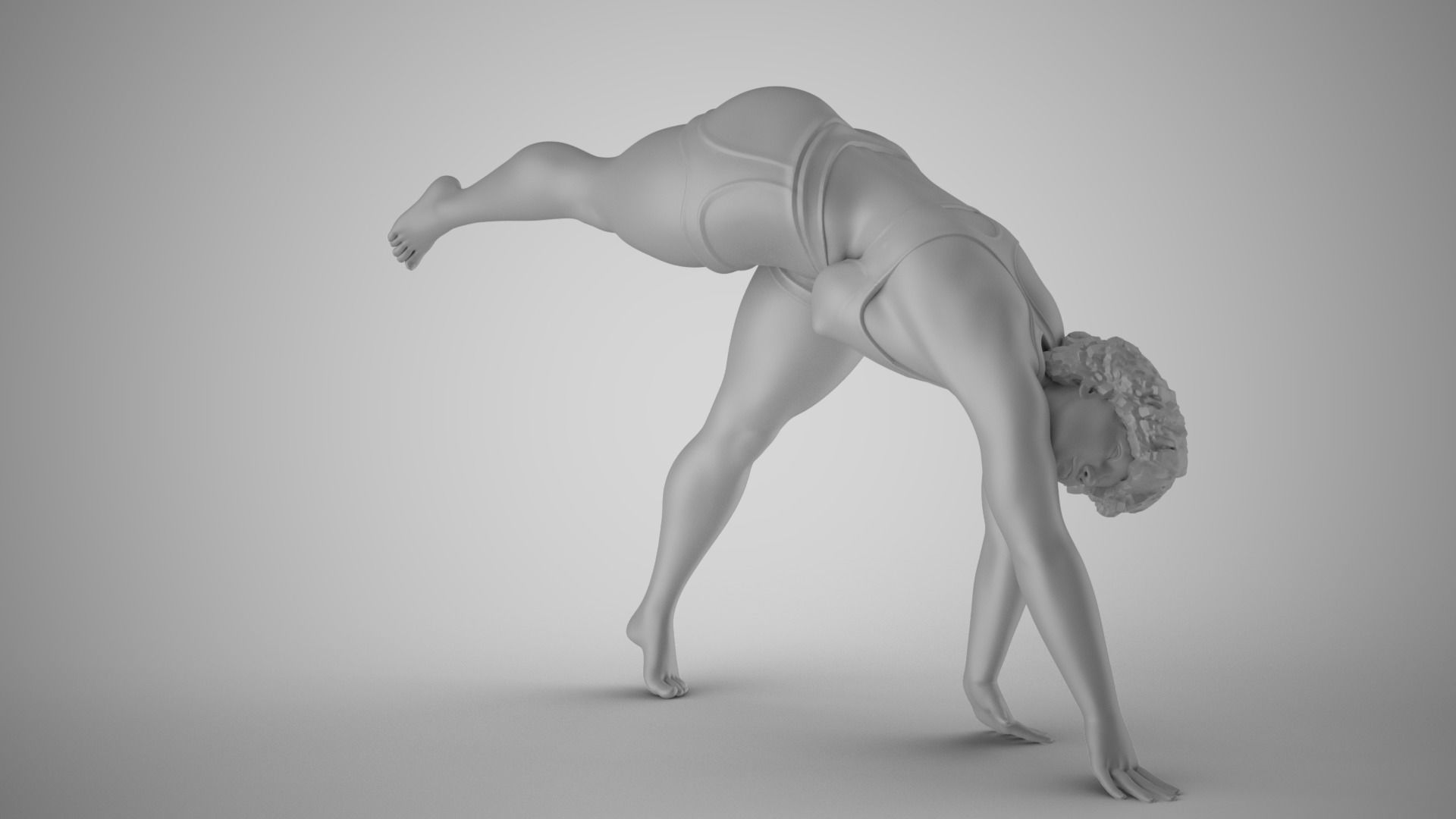 Somersault Girl 3D print model_2