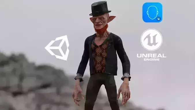 Scary Leprechaun Low-poly 3D model