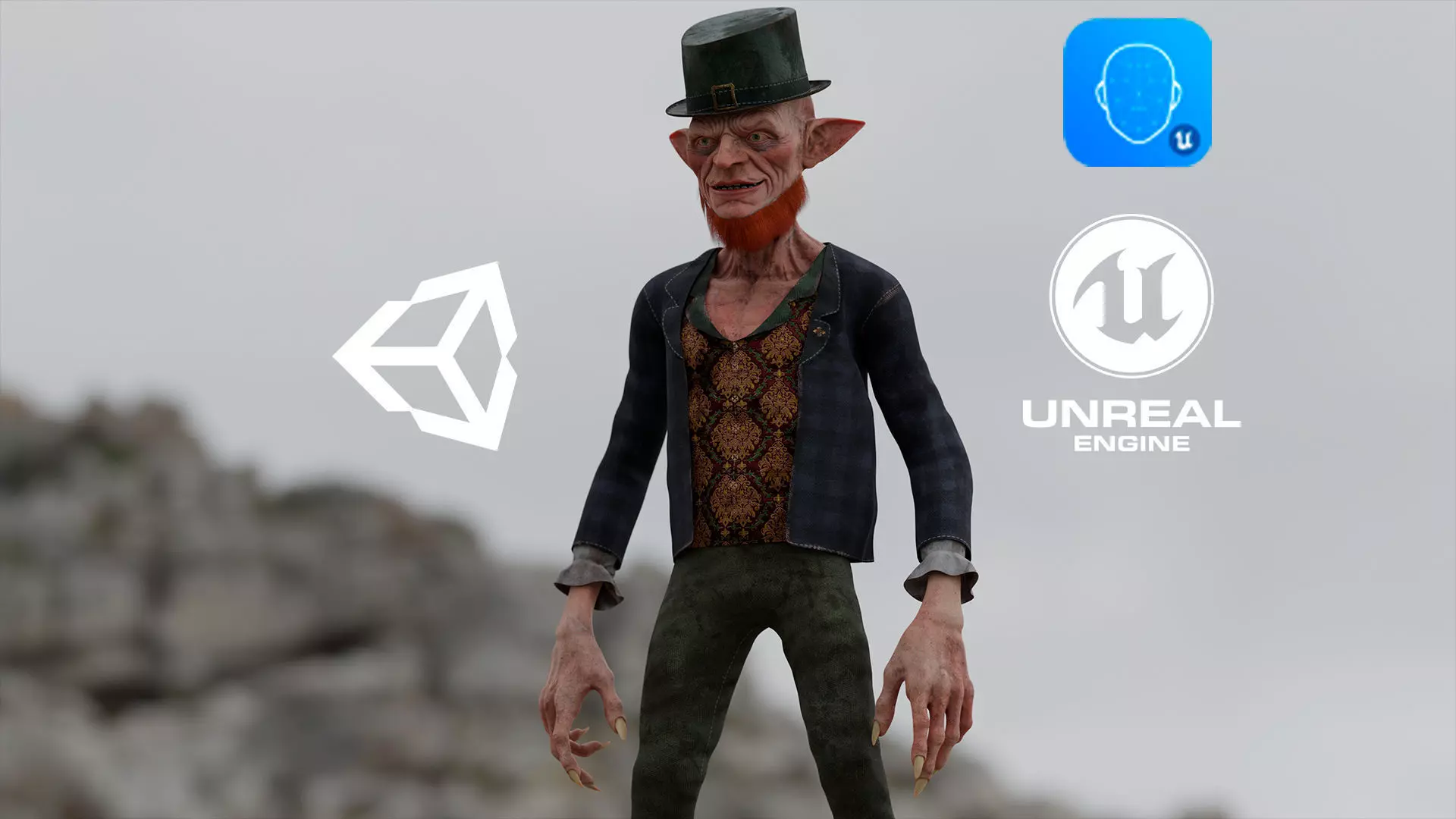 Scary Leprechaun Low-poly 3D model_0