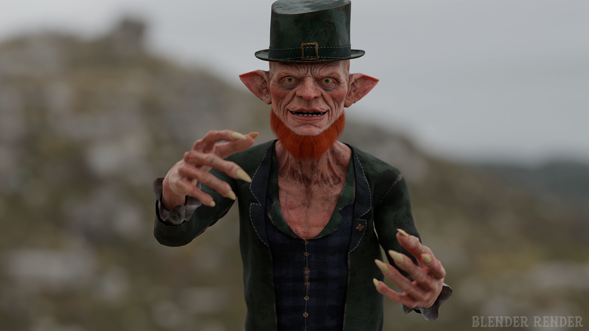 Scary Leprechaun Low-poly 3D model_6