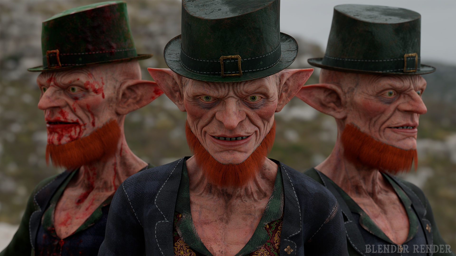 Scary Leprechaun Low-poly 3D model_2