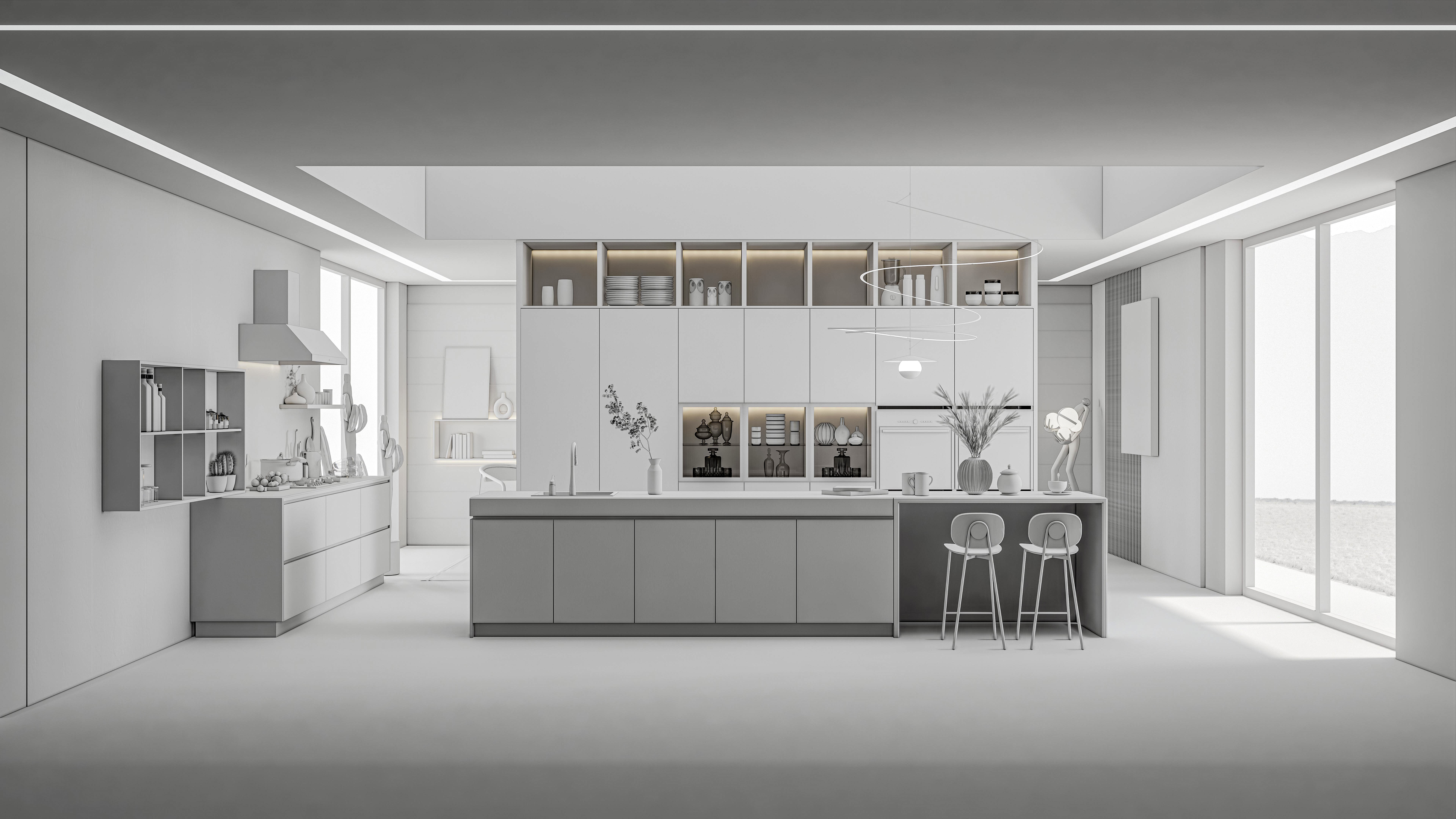 Kitchen fully parametric Resizable manufacturable 0015 3D model_22