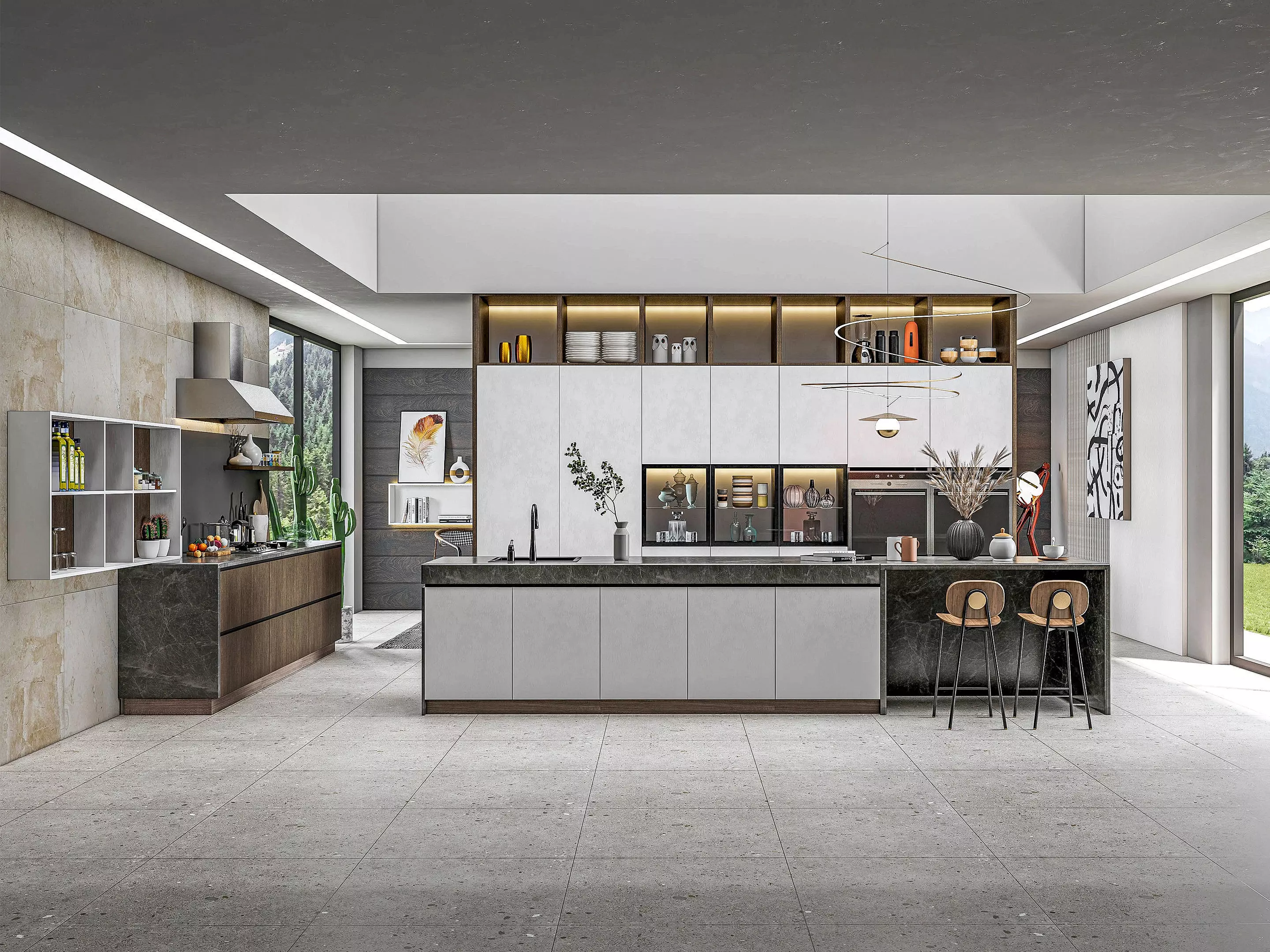 Kitchen fully parametric Resizable manufacturable 0015 3D model_0