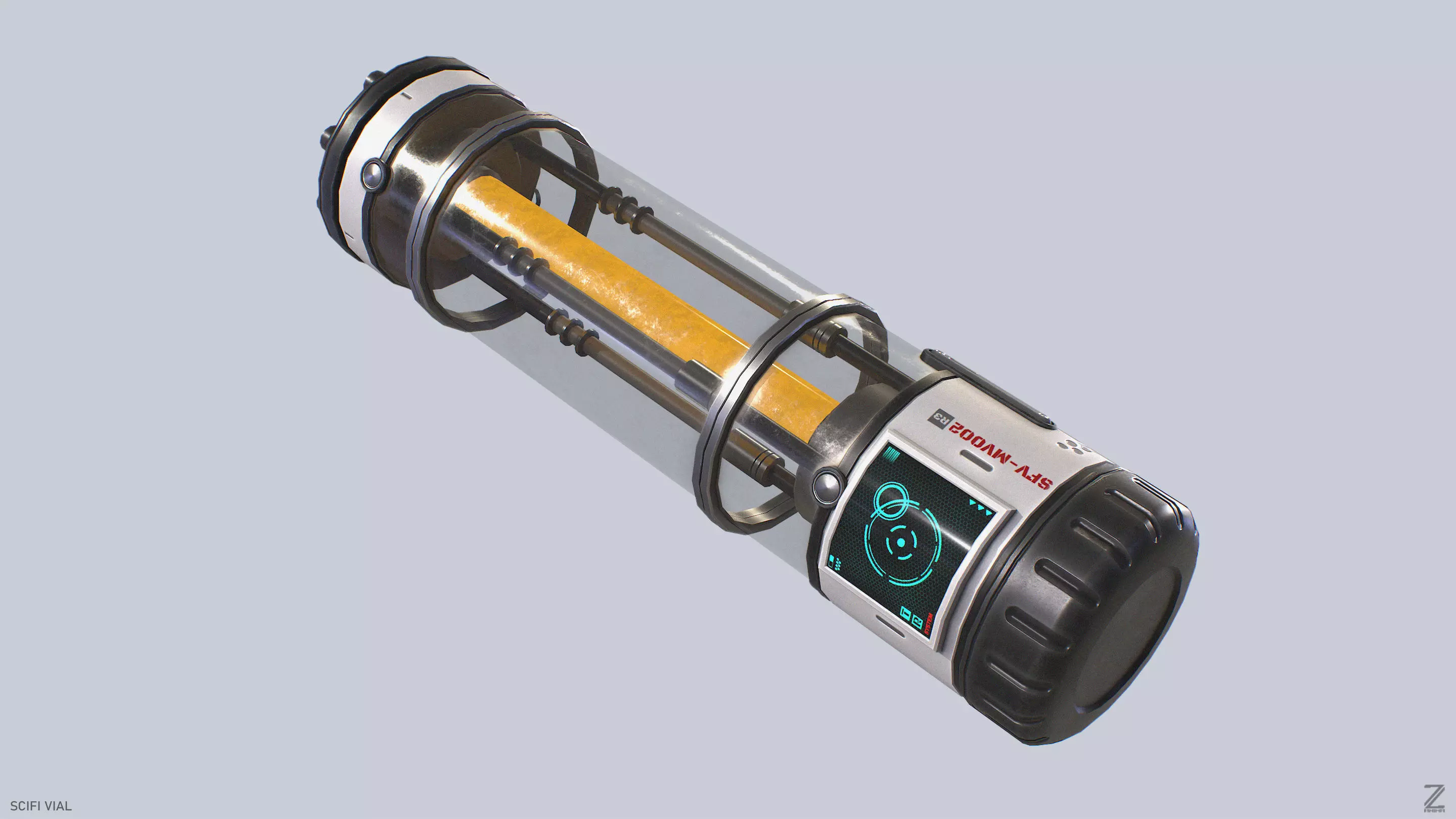 Scifi vial Low-poly 3D model_2