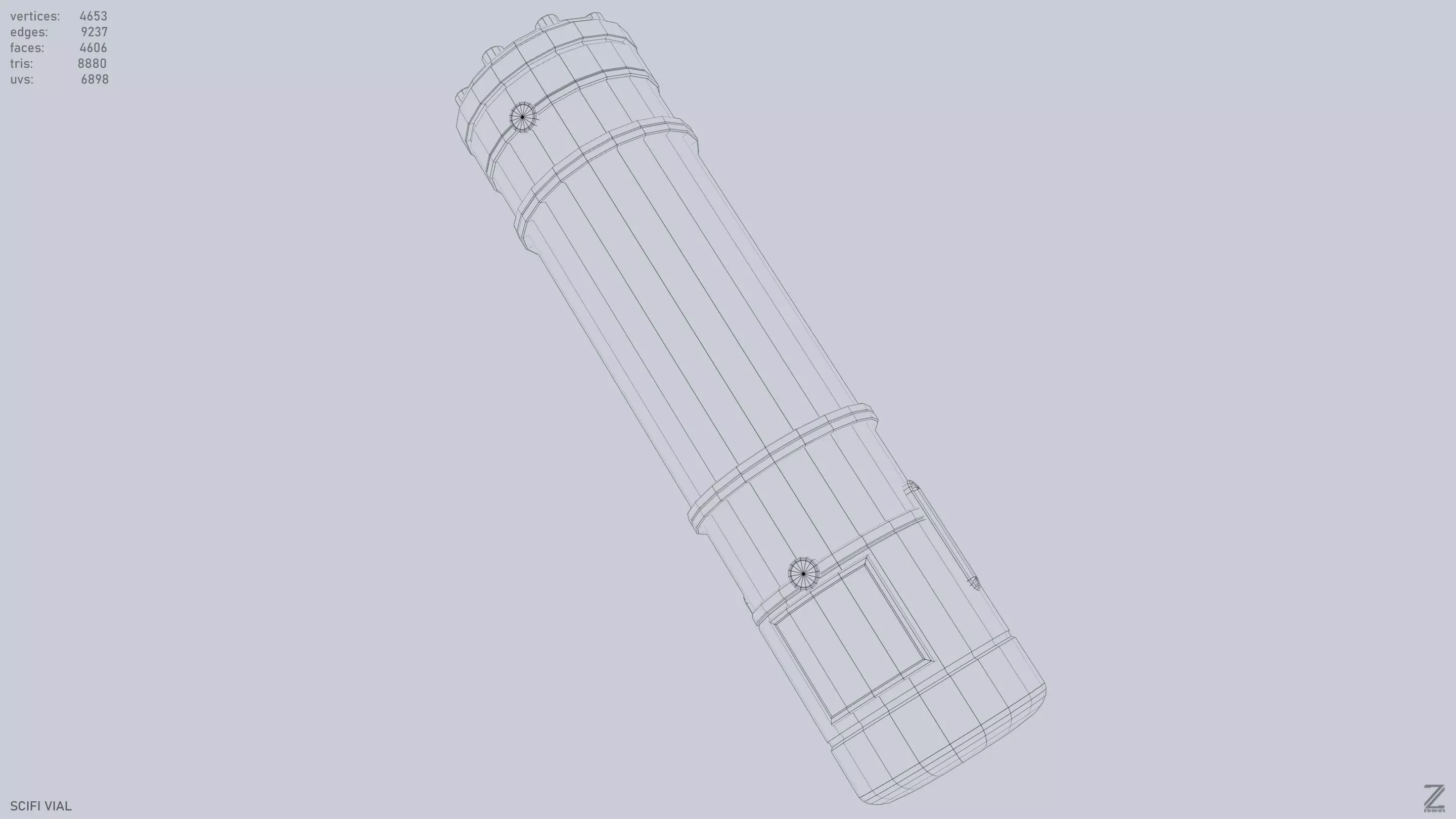 Scifi vial Low-poly 3D model_12