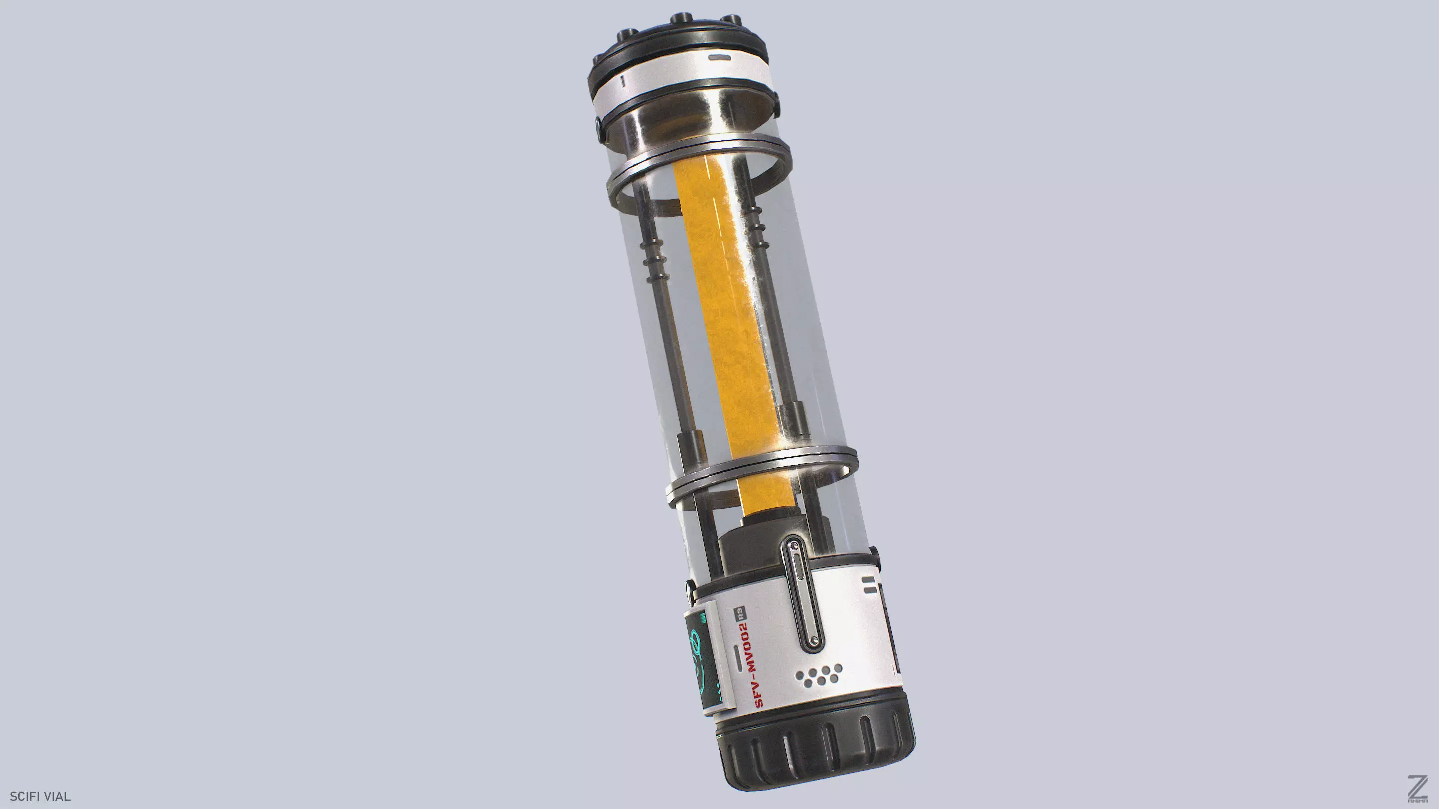 Scifi vial Low-poly 3D model_8