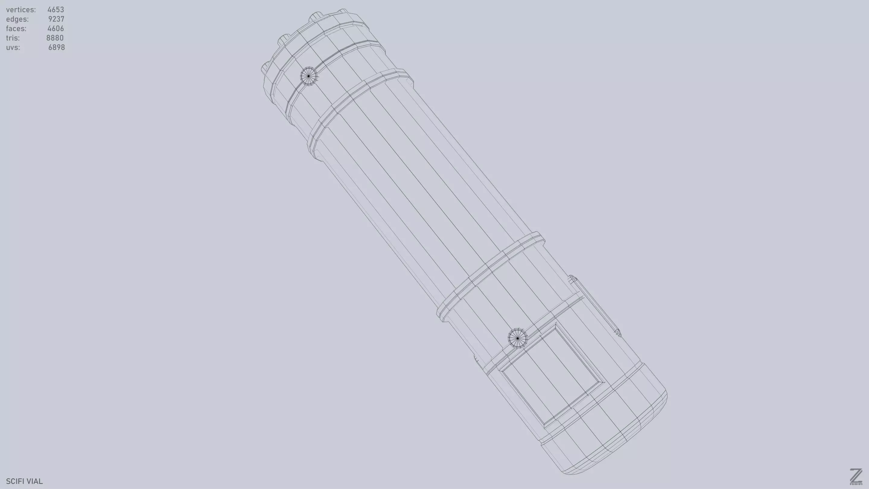 Scifi vial Low-poly 3D model_10