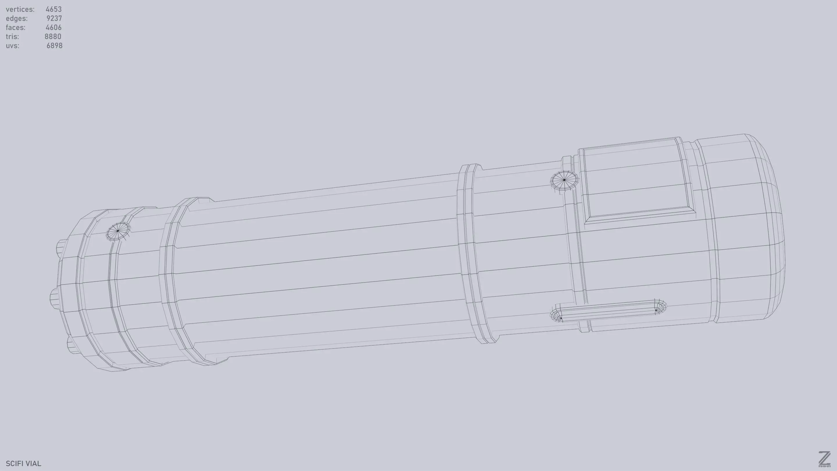 Scifi vial Low-poly 3D model_13