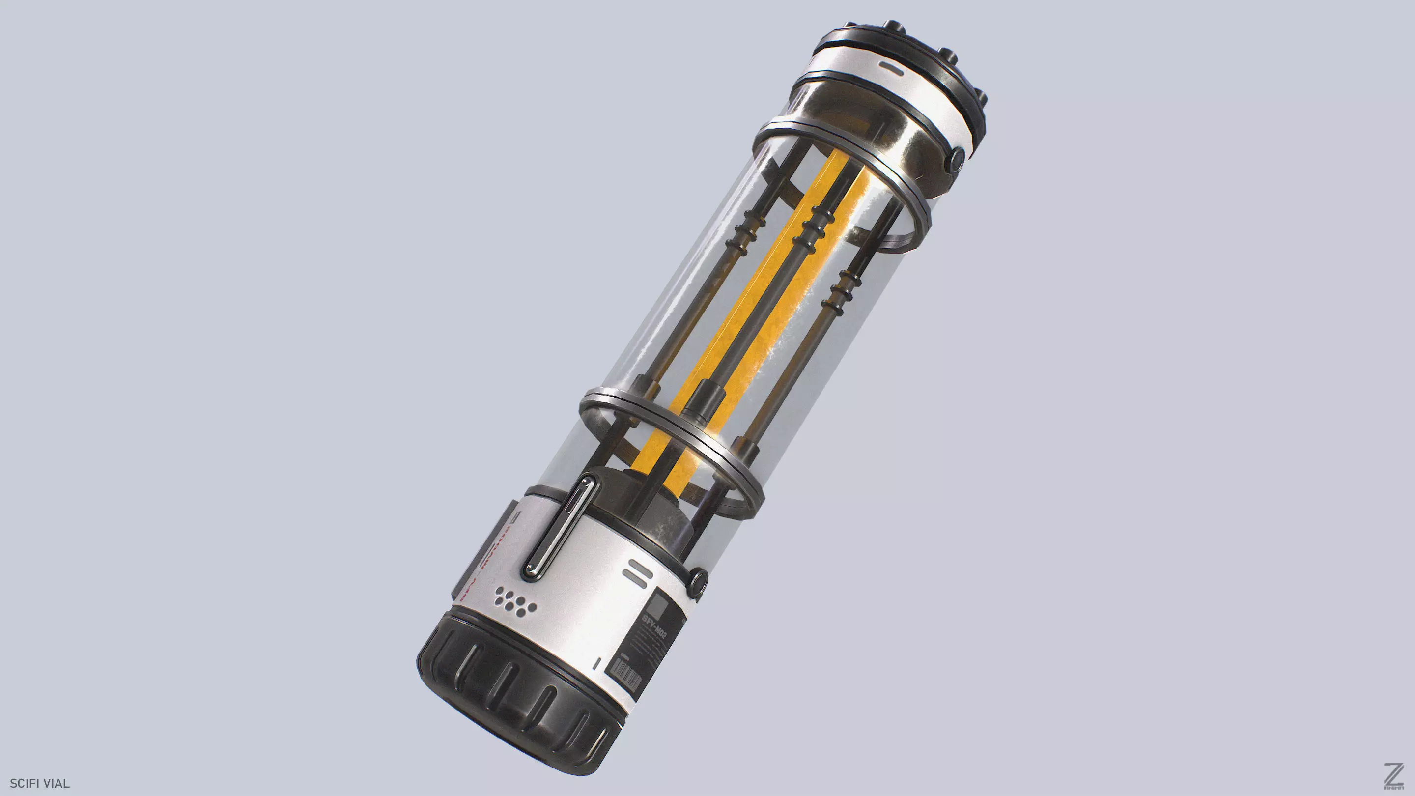 Scifi vial Low-poly 3D model_7
