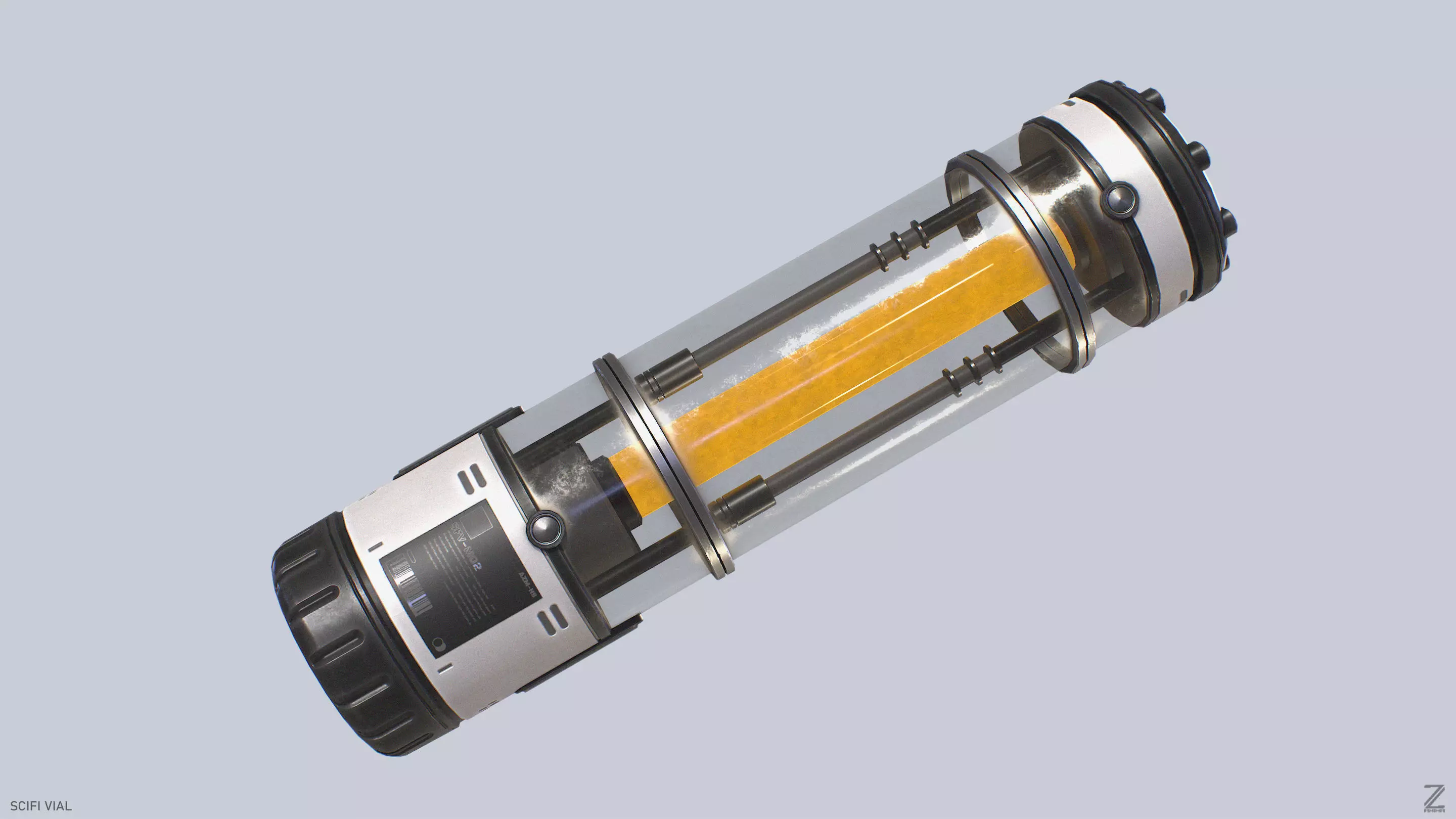 Scifi vial Low-poly 3D model_6