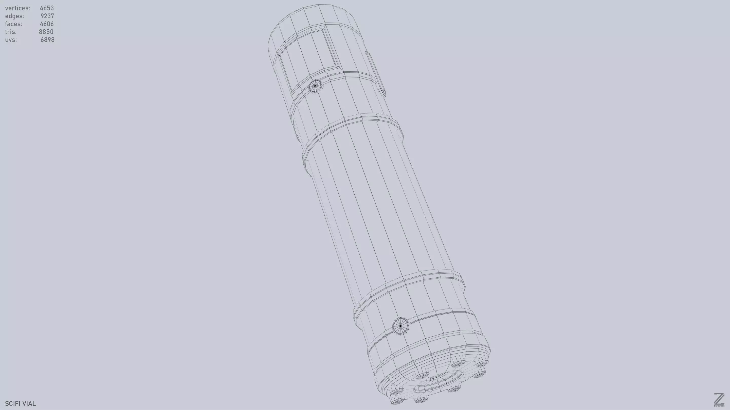 Scifi vial Low-poly 3D model_14