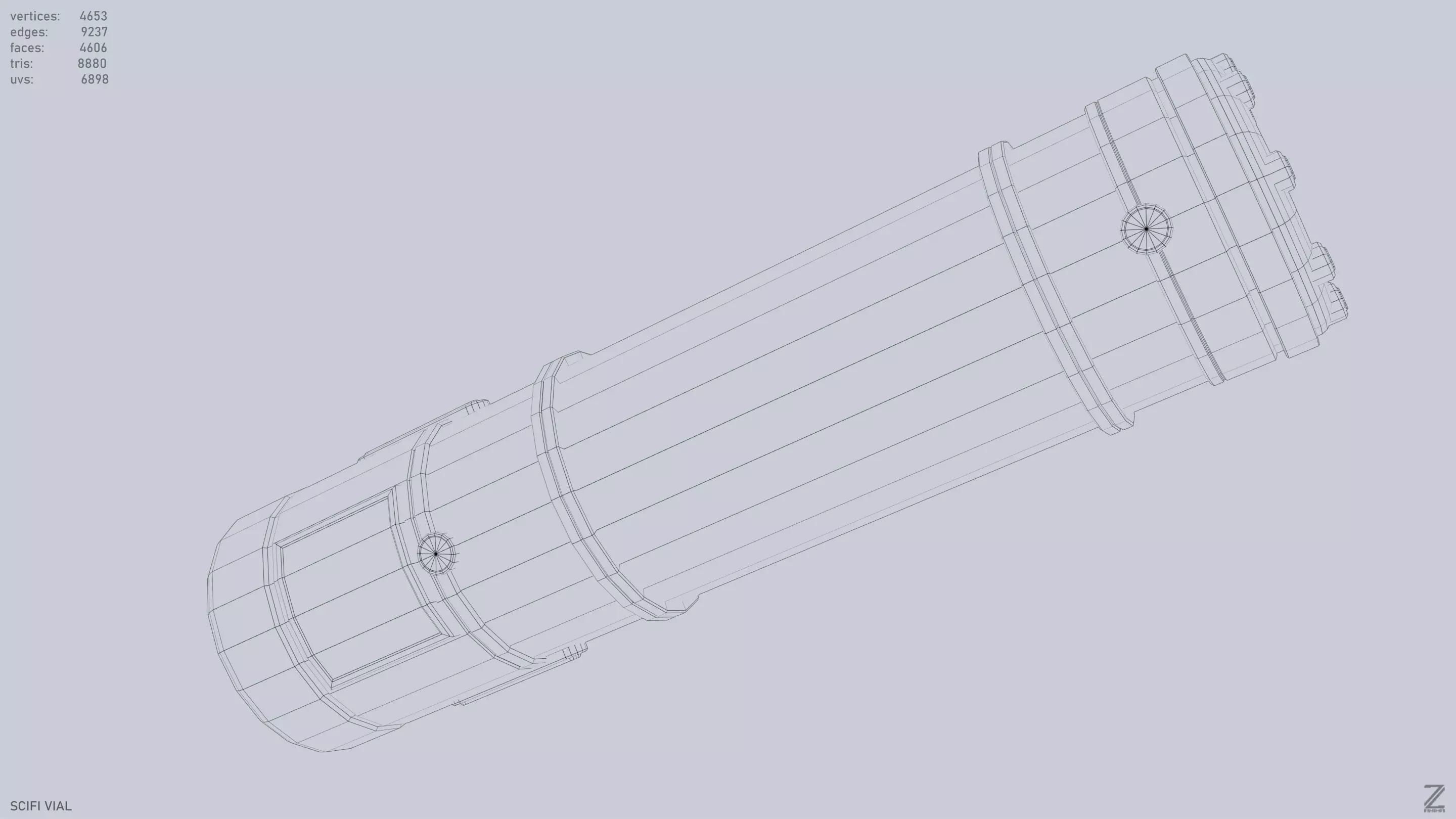 Scifi vial Low-poly 3D model_11