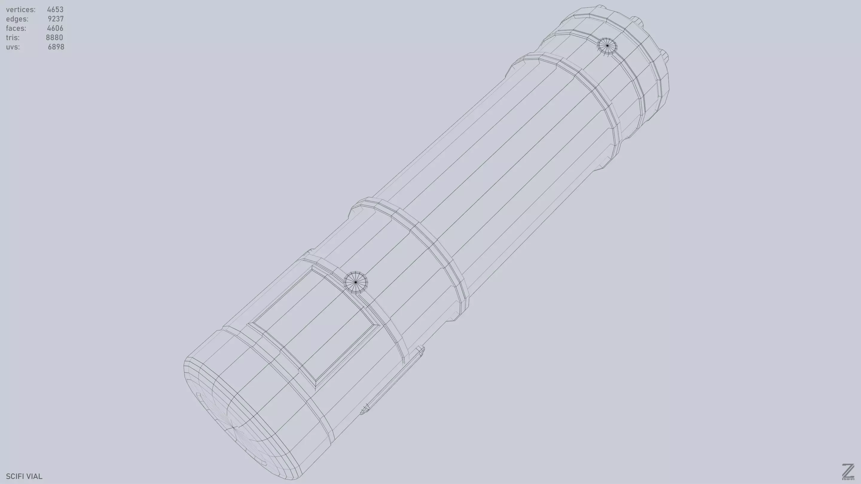 Scifi vial Low-poly 3D model_15