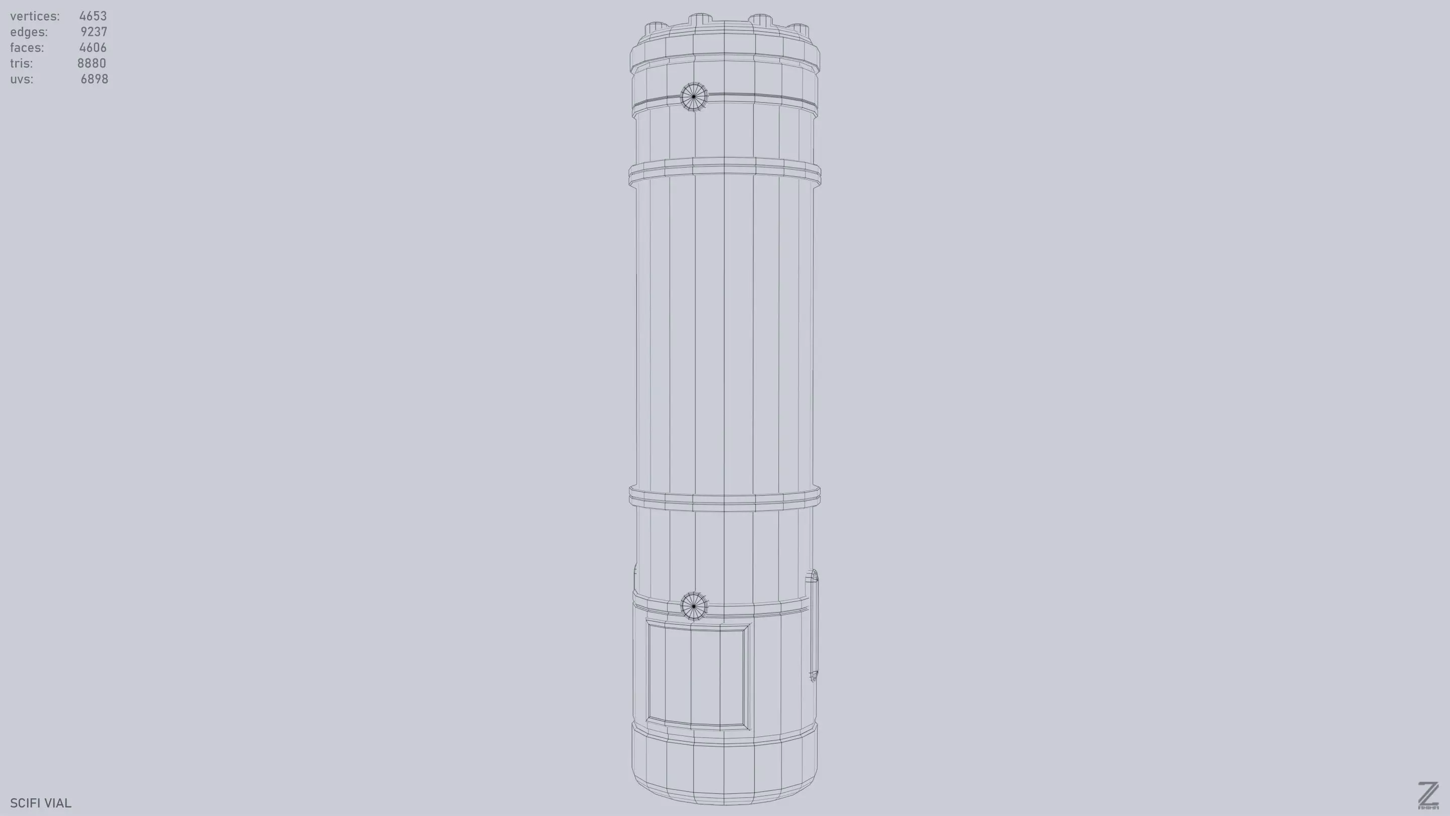Scifi vial Low-poly 3D model_9